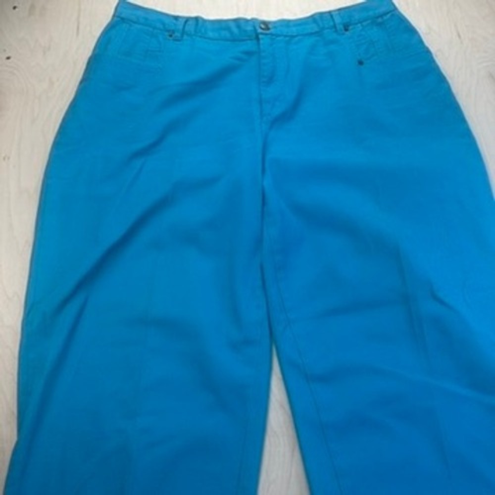 Avenue Plus Size by Jessica London Blue Cotton High Waist Tapered Leg Pants 18T